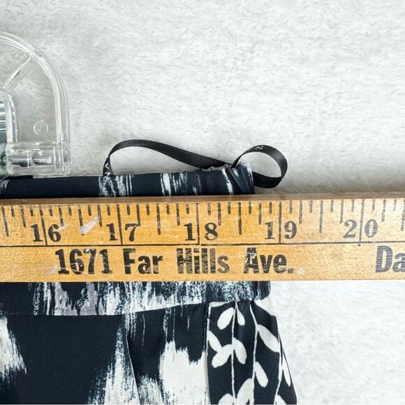 Natori Tie-Dye Floral Fluid Crepe Pull On Pants Black/White/Grey Sz XL Cocktail - Picture 14 of 16